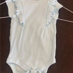 Charming Sky Blue Ruffled Bodysuit for baby-6M